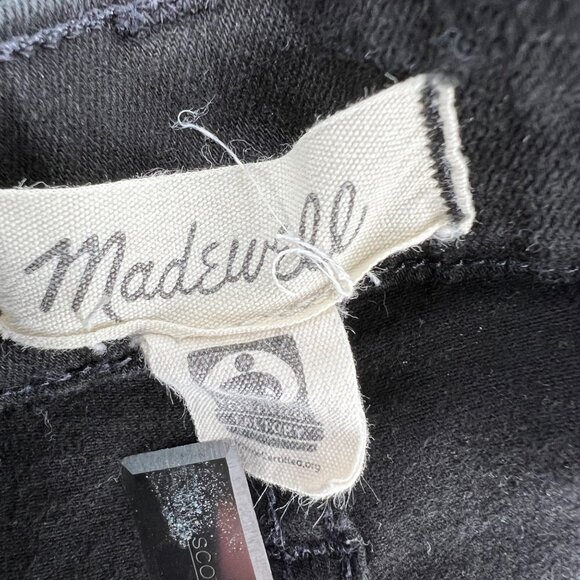 Madewell 9" Mid-Rise Skinny Jeans Black Raw Hem Exposed Button Fly Size 25 - Picture 6 of 8